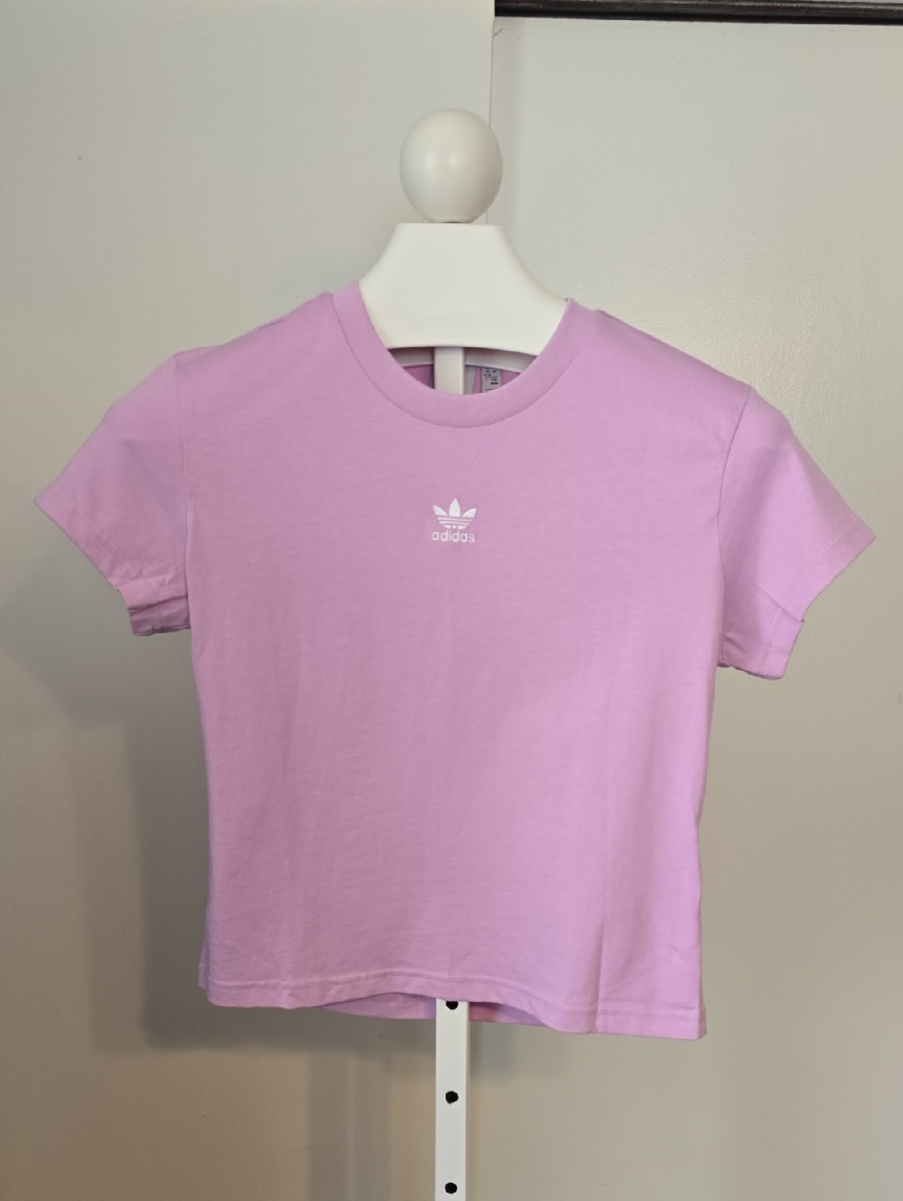 adidas Pastel Purple Cropped Crew Tee